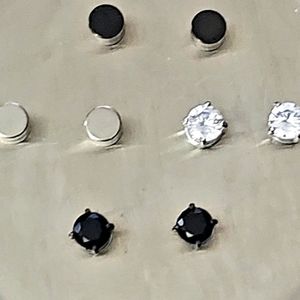 4 Pairs Of Stainless Steel Magnetic Stud Earrings for Non-Piercing